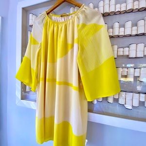 Alicia and Olivia Yellow Zigzag Babydoll Dress